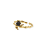 Load image into Gallery viewer, Gold plated steel ring with lava
