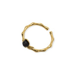 Load image into Gallery viewer, Gold plated steel ring with lava
