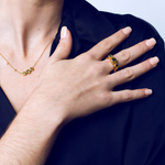 Load image into Gallery viewer, Peridot gold plated steel bath ring