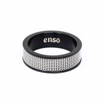 Load image into Gallery viewer, Black mesh steel ring
