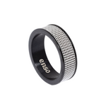Load image into Gallery viewer, Black mesh steel ring