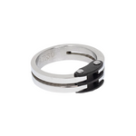 Load image into Gallery viewer, Black steel and silver ring
