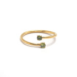 Load image into Gallery viewer,  Anillo baño acero baño oro olivina