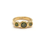 Load image into Gallery viewer,  Anillo baño acero baño oro olivina