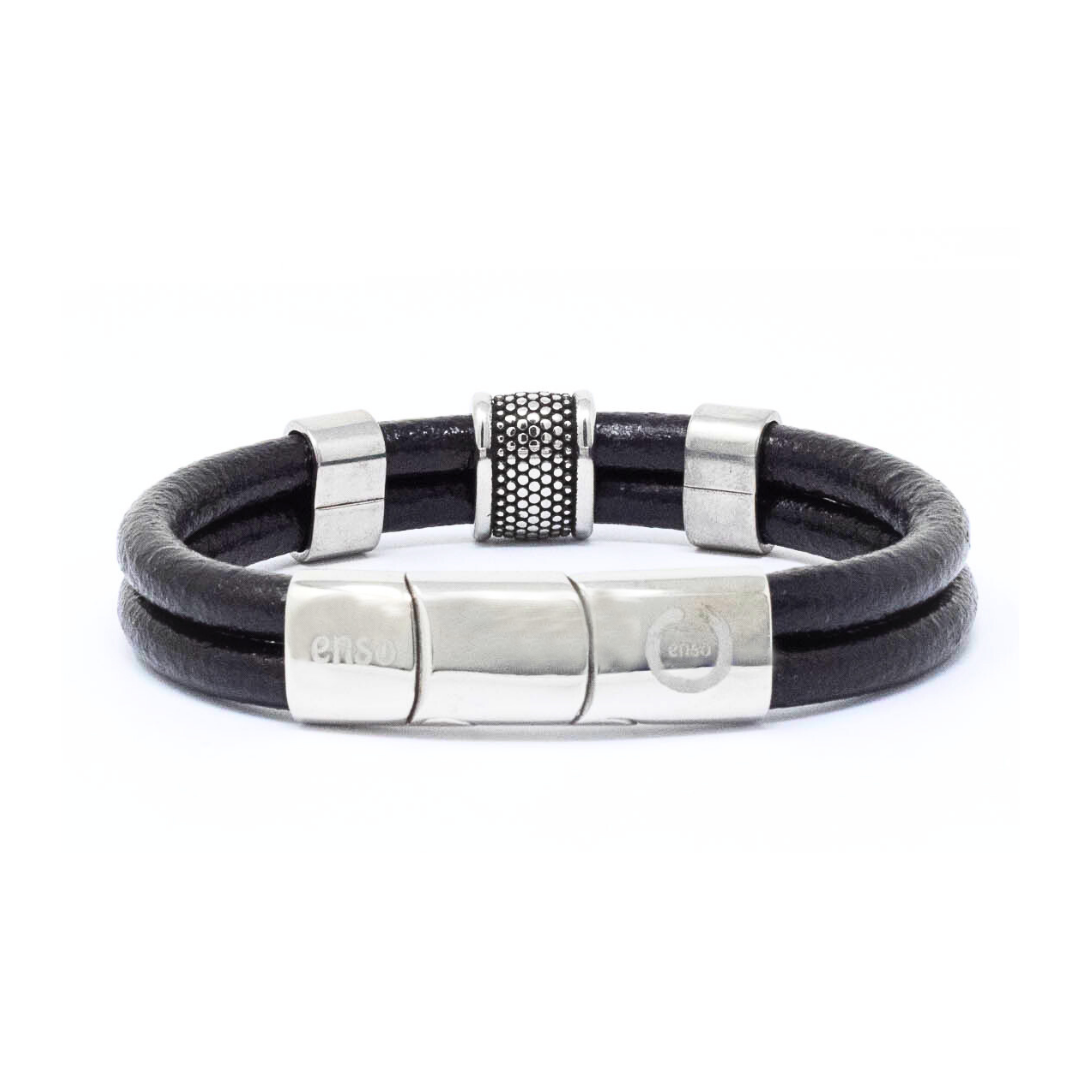 Smooth double leather bracelet 3pcs