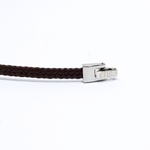 Load image into Gallery viewer, Black leather double 316l steel bracelet