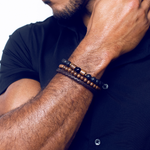 Load image into Gallery viewer, Men's bracelet lava wood palm tree