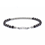 Load image into Gallery viewer, Men's 316L steel and lava bracelet