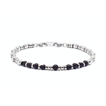 Load image into Gallery viewer, Men's 316L steel and lava bracelet