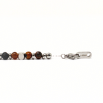Load image into Gallery viewer, 316L Steel Bracelet with Lava and Tiger's Eye