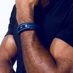 Load image into Gallery viewer, Blue quadruple bracelet and balls