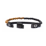 Load image into Gallery viewer, Black bracelet with wood and black balls