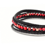 Load image into Gallery viewer, Quadruple red ball bracelet