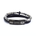 Load image into Gallery viewer, Double ball jasper cross bracelet