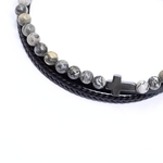 Load image into Gallery viewer, Double ball jasper cross bracelet