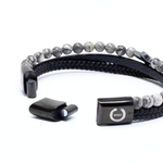 Load image into Gallery viewer, Double ball jasper cross bracelet