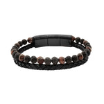Load image into Gallery viewer,  Brazalete cuero,lava,tigre, cierre negro