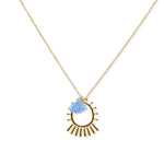 Load image into Gallery viewer, Lava blue gold plated steel pendant