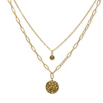 Load image into Gallery viewer, Double olivine gold plated pendant
