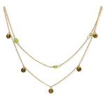 Load image into Gallery viewer, Double olivine gold plated steel pendant