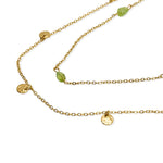 Load image into Gallery viewer, Double olivine gold plated steel pendant