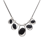Load image into Gallery viewer, Crystal and lava silver necklace
