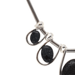 Load image into Gallery viewer, Crystal and lava silver necklace