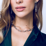 Load image into Gallery viewer, Link necklace with peridot