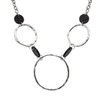 Load image into Gallery viewer, metal and lava circle necklace