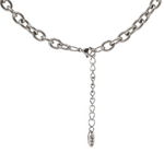 Load image into Gallery viewer, metal and lava circle necklace