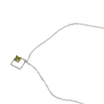Load image into Gallery viewer, Peridot silver pendant set in rhombus