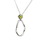 Load image into Gallery viewer, Silver and peridot pendant set