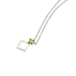 Load image into Gallery viewer, Silver and peridot rhombus pendant 2