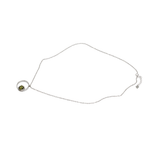 Load image into Gallery viewer, Silver and peridot double circle pendant
