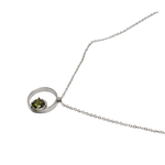 Load image into Gallery viewer, Silver and peridot double circle pendant