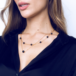 Load image into Gallery viewer, Double gold plated pendant with lava