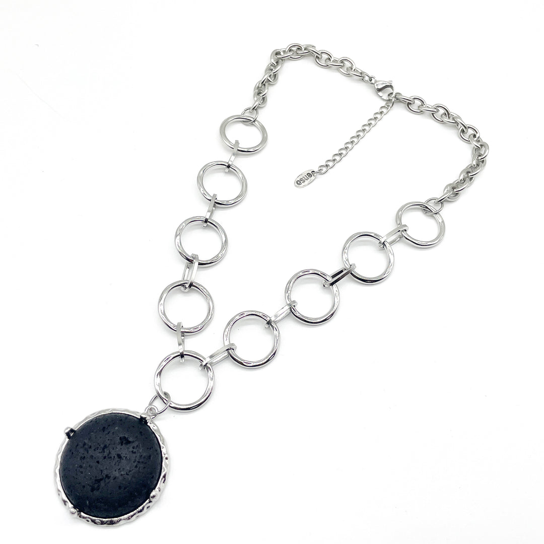 Colgante cadena medallón lava
