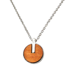 Load image into Gallery viewer, Colgante plata circulo madera palmera
