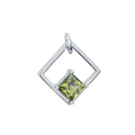 Load image into Gallery viewer, Colgante plata olivina engarzada rombo
