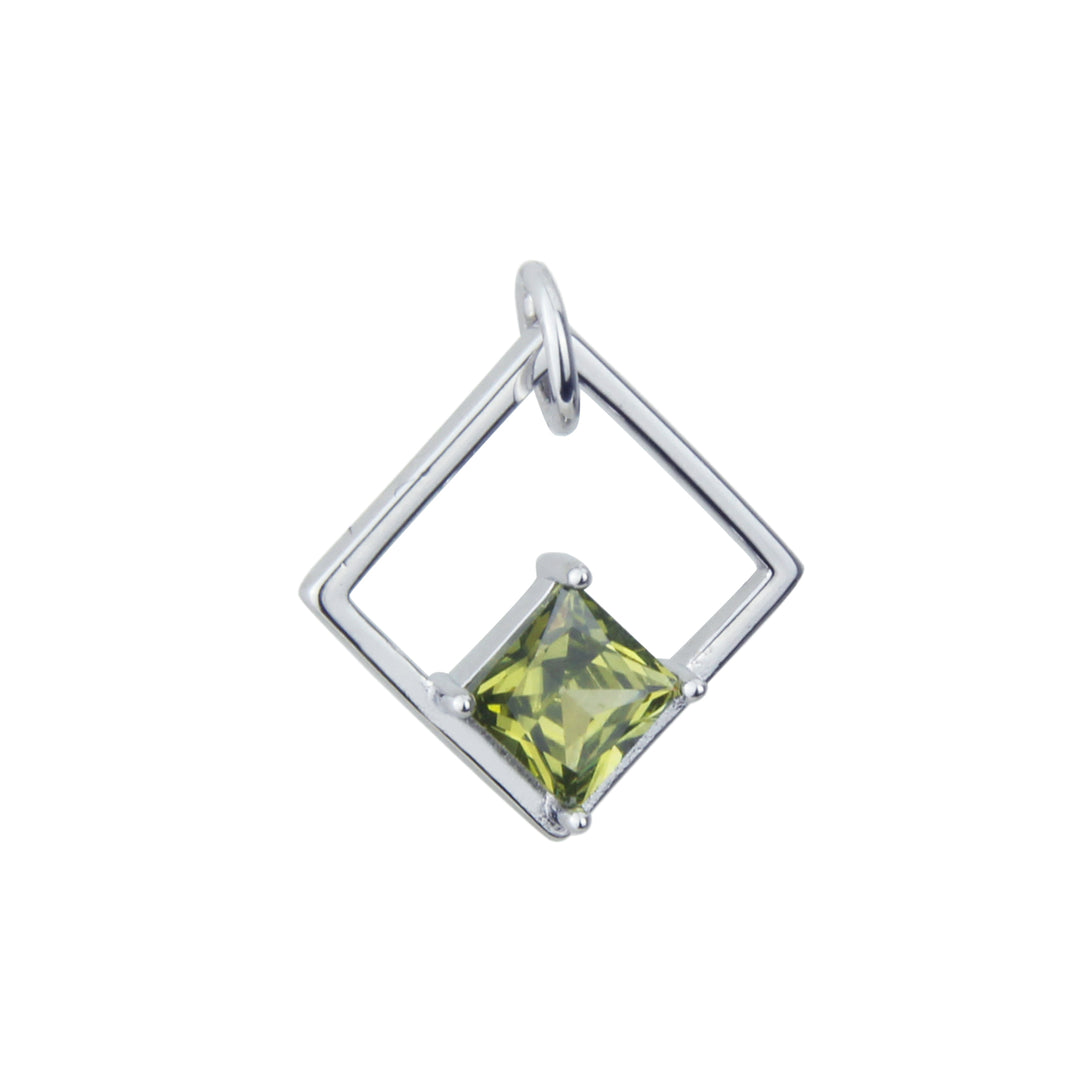 Colgante plata olivina engarzada rombo