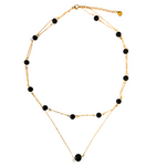 Load image into Gallery viewer, Double gold plated pendant with lava