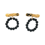 Load image into Gallery viewer, Gold plated steel lava hoop earrings