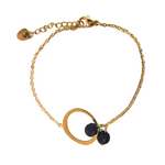 Load image into Gallery viewer, Gold plated steel bracelet with lava ball circle