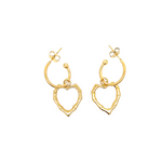 Load image into Gallery viewer, Gold plated steel heart earrings