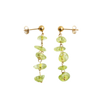 Load image into Gallery viewer, Gold plated steel earrings with olivine chips