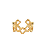 Load image into Gallery viewer, Adjustable clover gold plated steel ring