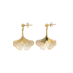 Load image into Gallery viewer, Butterfly wing gold plated steel earrings