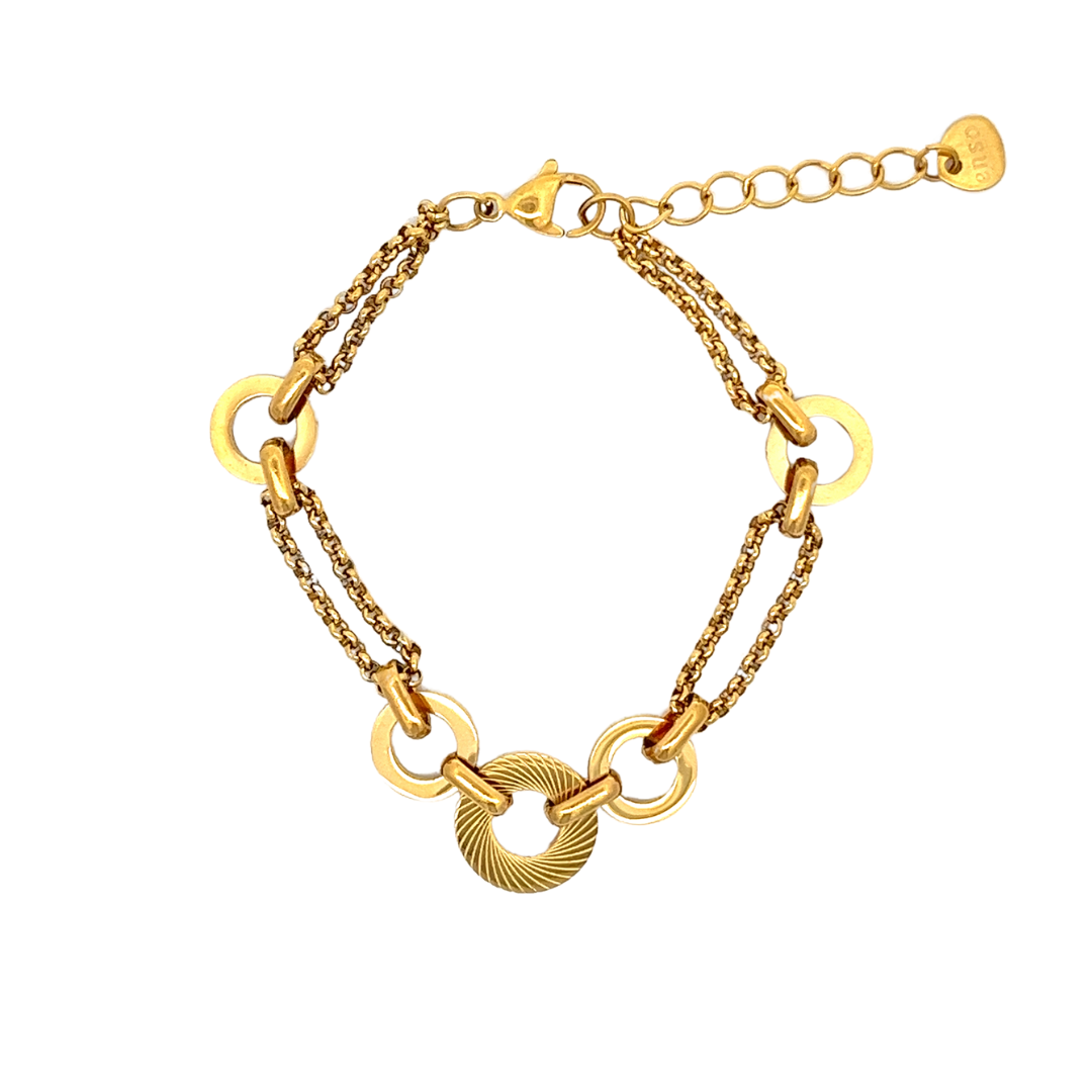 Gold plated steel circle bracelet