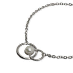 Load image into Gallery viewer, Silver bracelet with double circle of pearls
