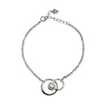 Load image into Gallery viewer, Silver bracelet with double circle of pearls